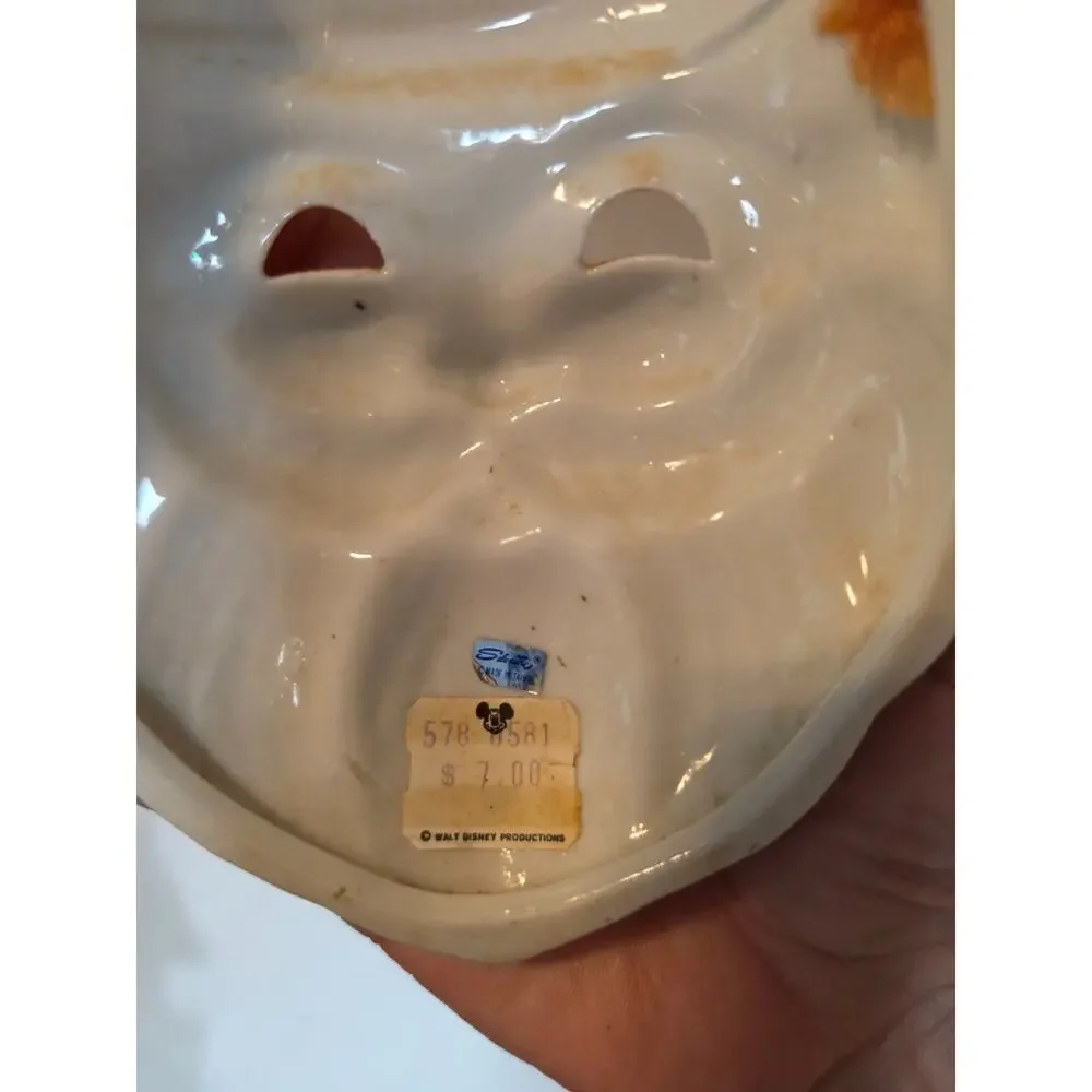 Vintage Silvestri Santa Claus Christmas Ornament Face Mask Ceramic Wall Hanging